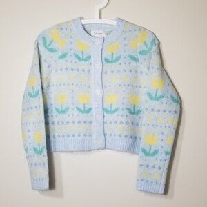 Jessica Simpson Knit Floral Cardigan Sweater Size XS